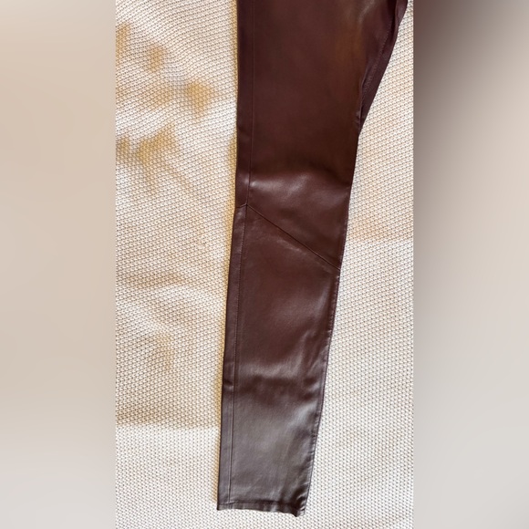 AG Adriano Goldschmied LEATHER The Leggings Super Skinny Jeans Burgundy Pants - Picture 9 of 15